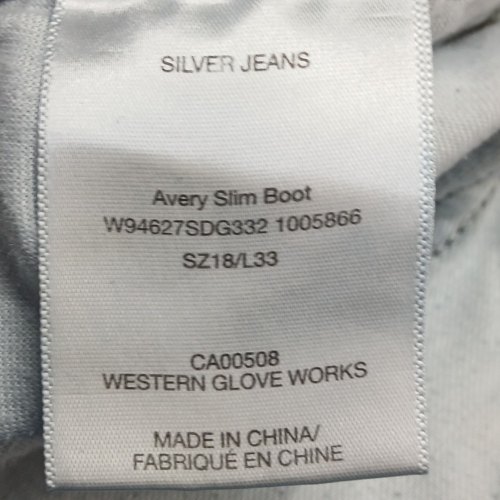 Silver Jeans Co Avery Slim Bootcut Jeans Blue W94627SDG332 SZ 18 L33 - Picture 5 of 11